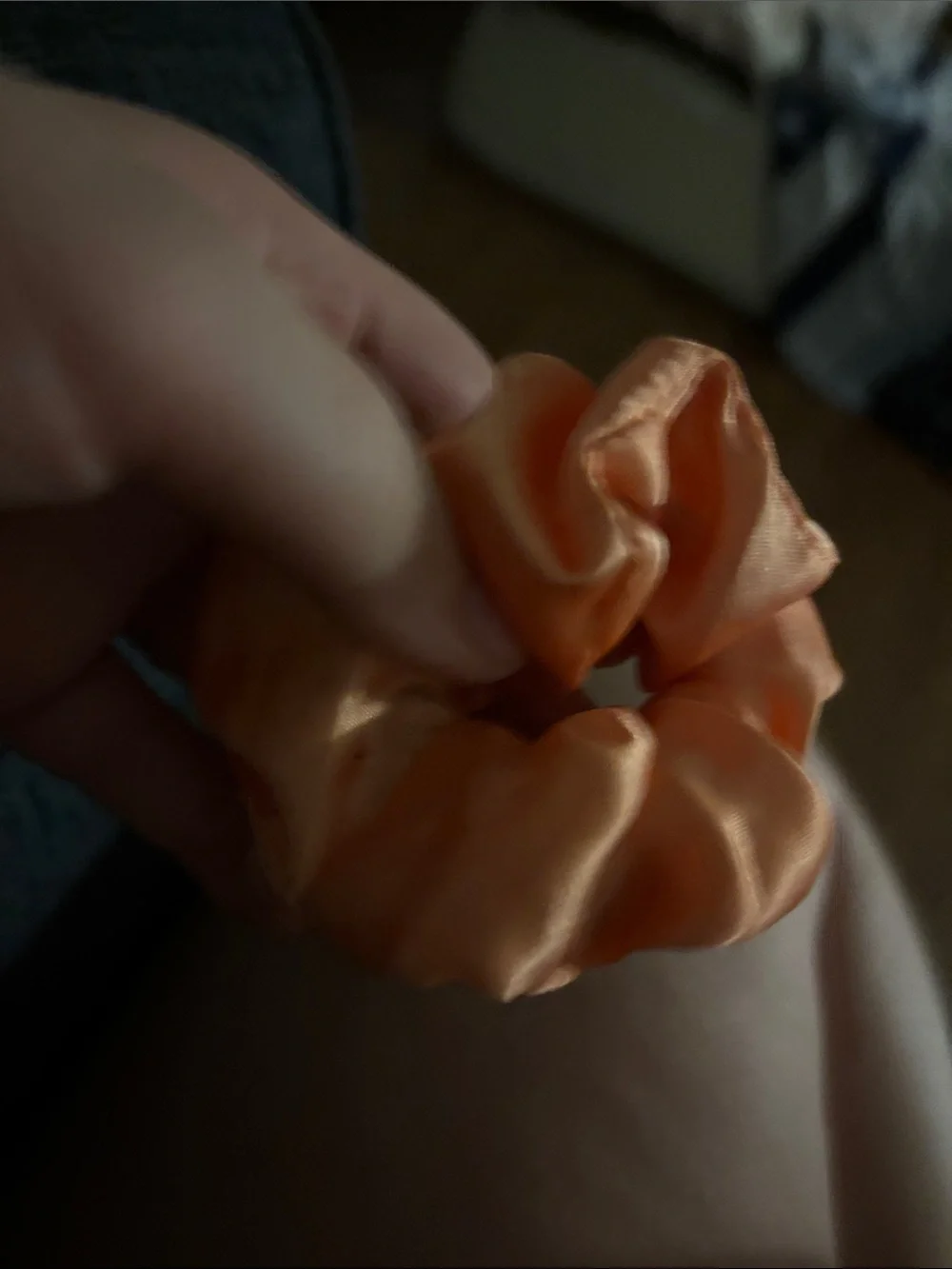 Silky Orange Satin Scrunchie - Women Accessories